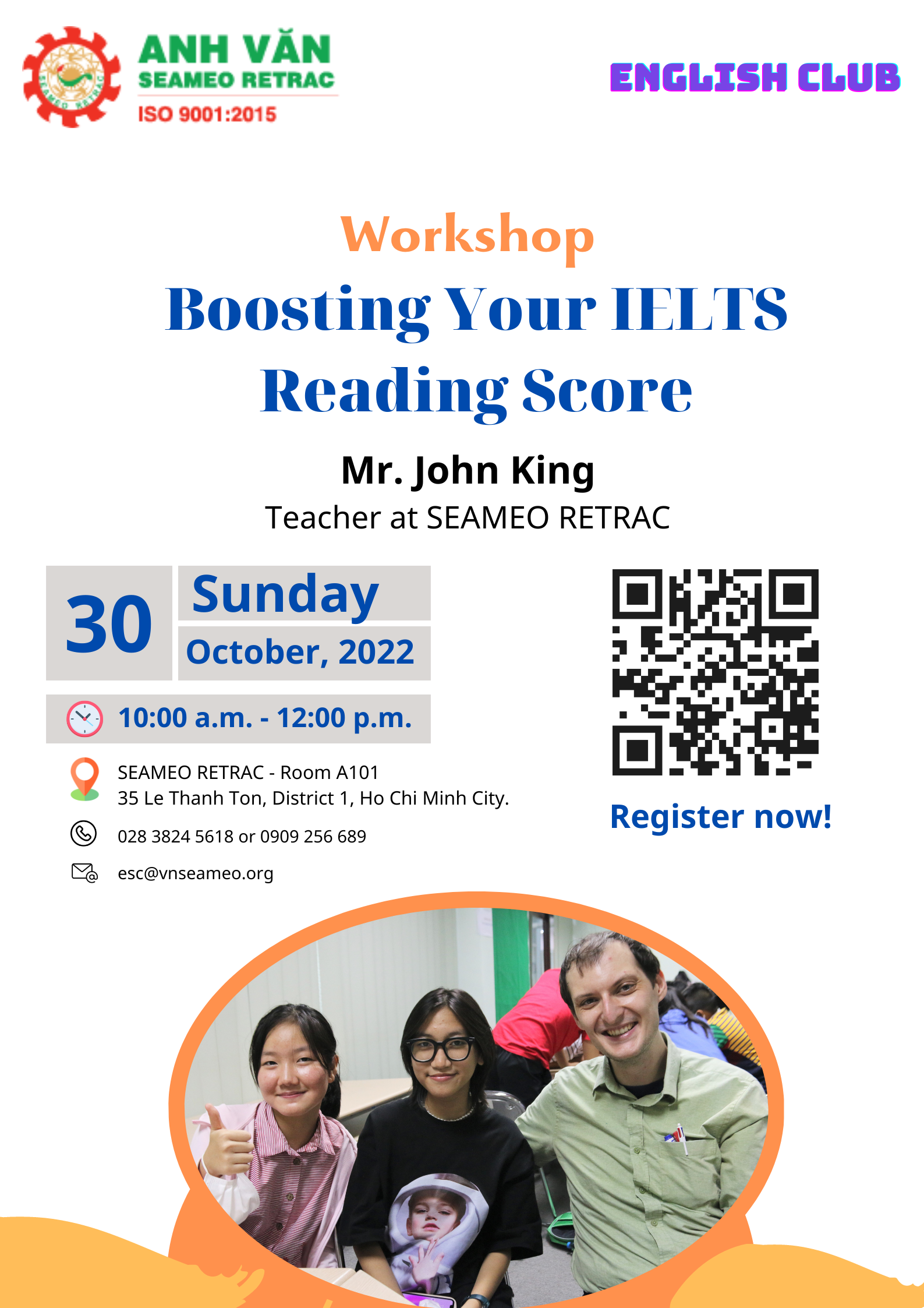 Workshop titled “Boosting Your IELTS Reading Score”