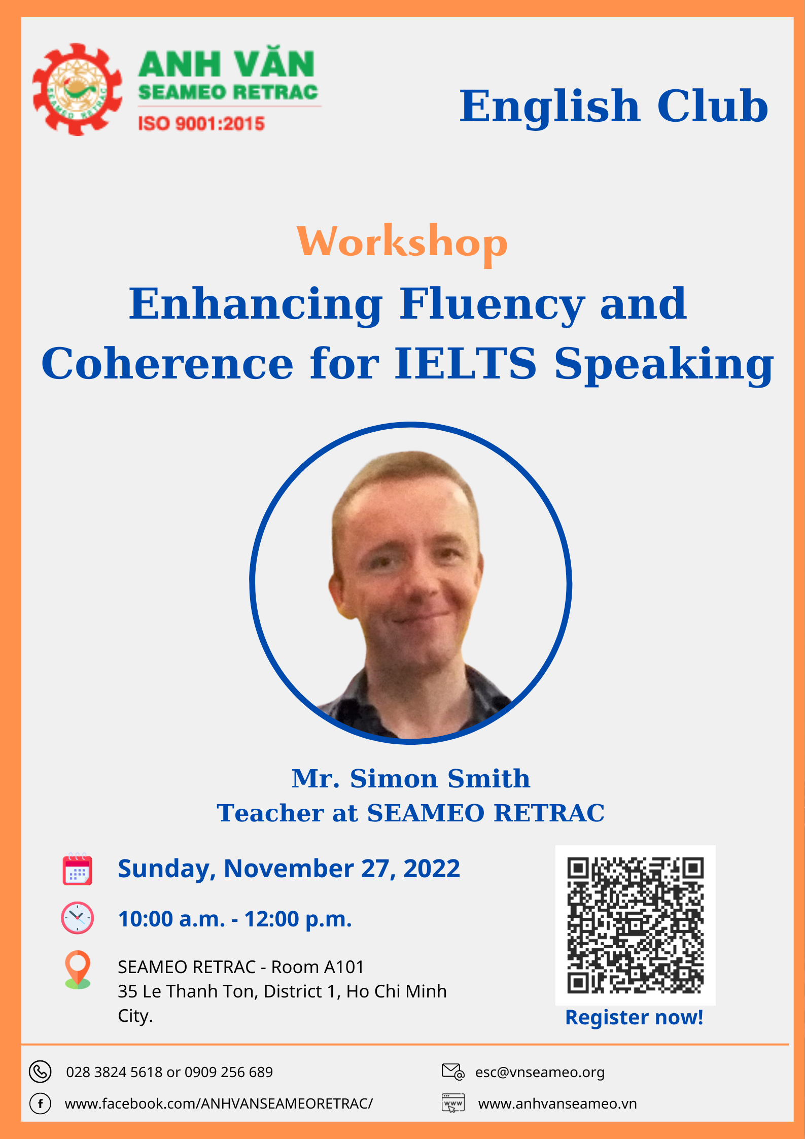 Workshop titled “Enhancing Fluency and Coherence for IELTS Speaking”