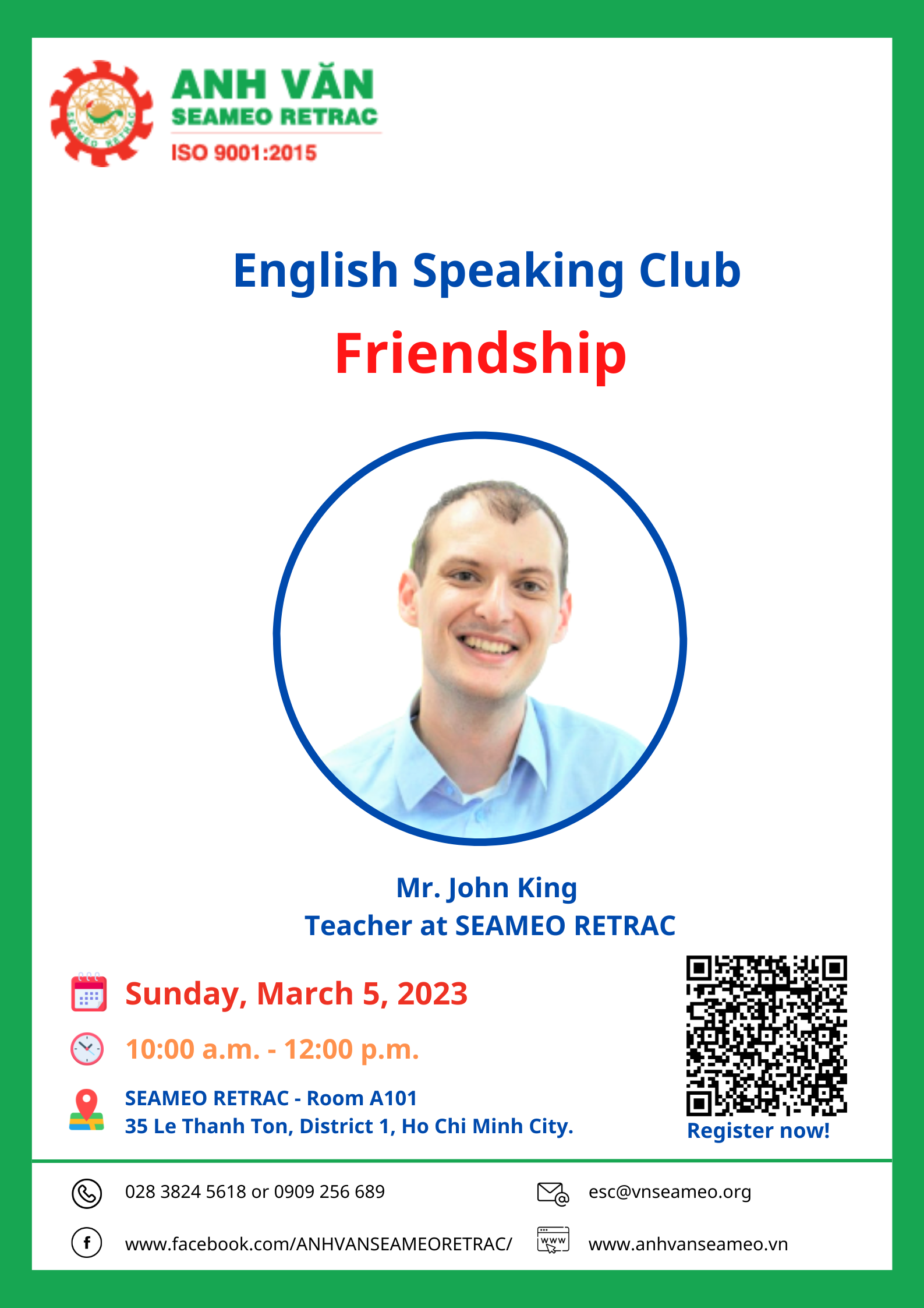 English Speaking Club titled “Friendship”