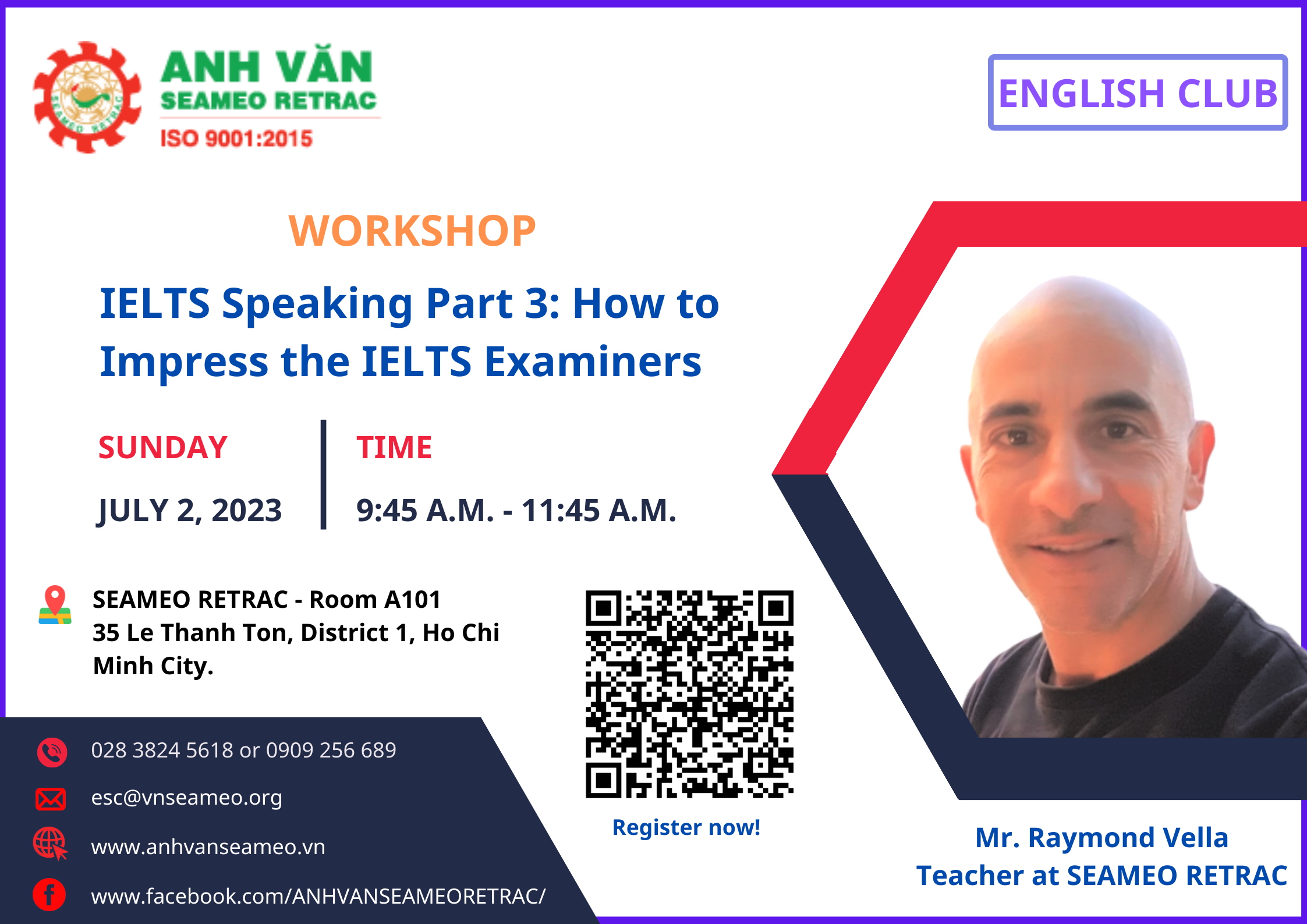 Workshop on “IELTS Speaking Part 3: How to Impress the IELTS Examiners”