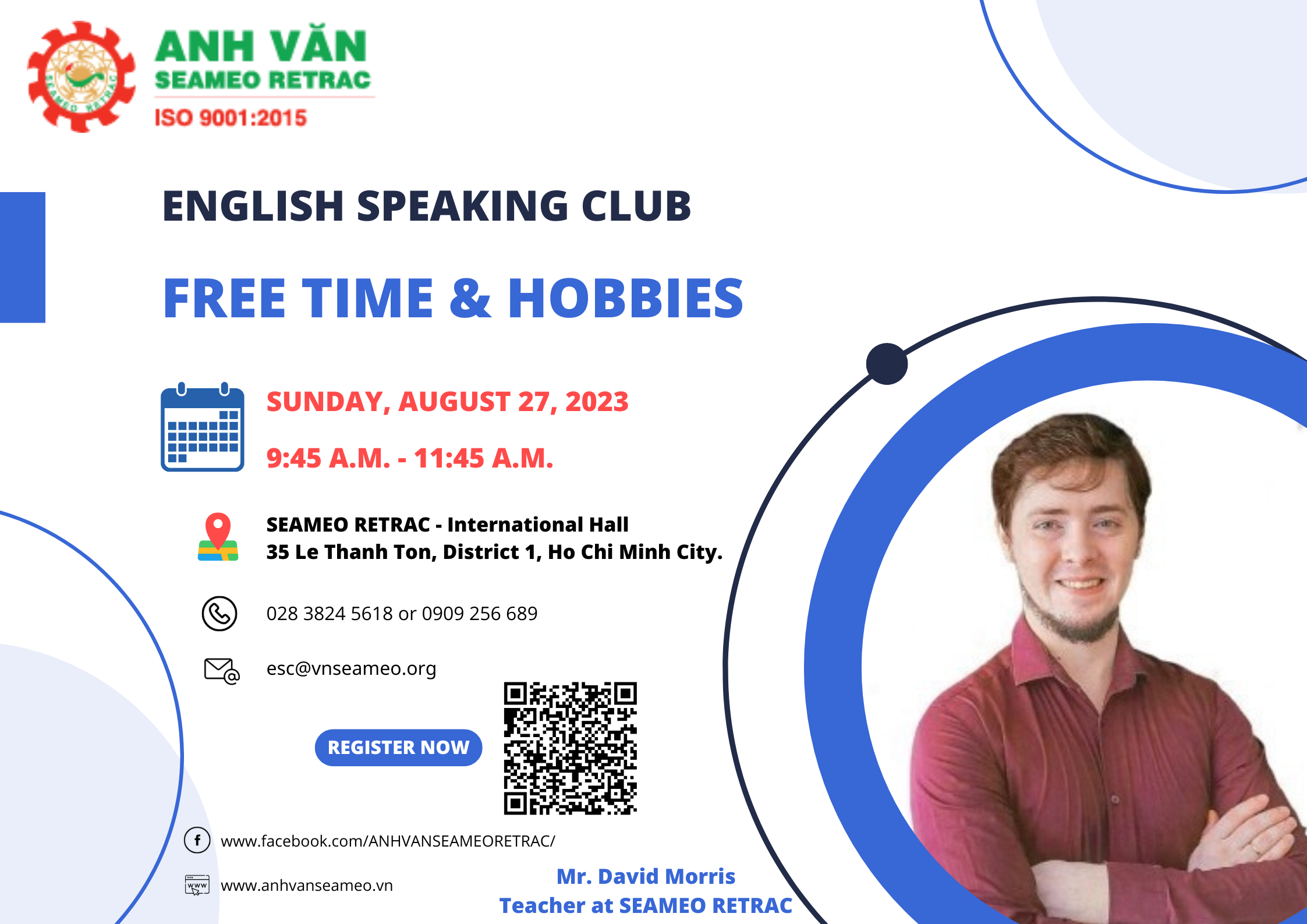 English Speaking Club titled “Free Time and Hobbies”
