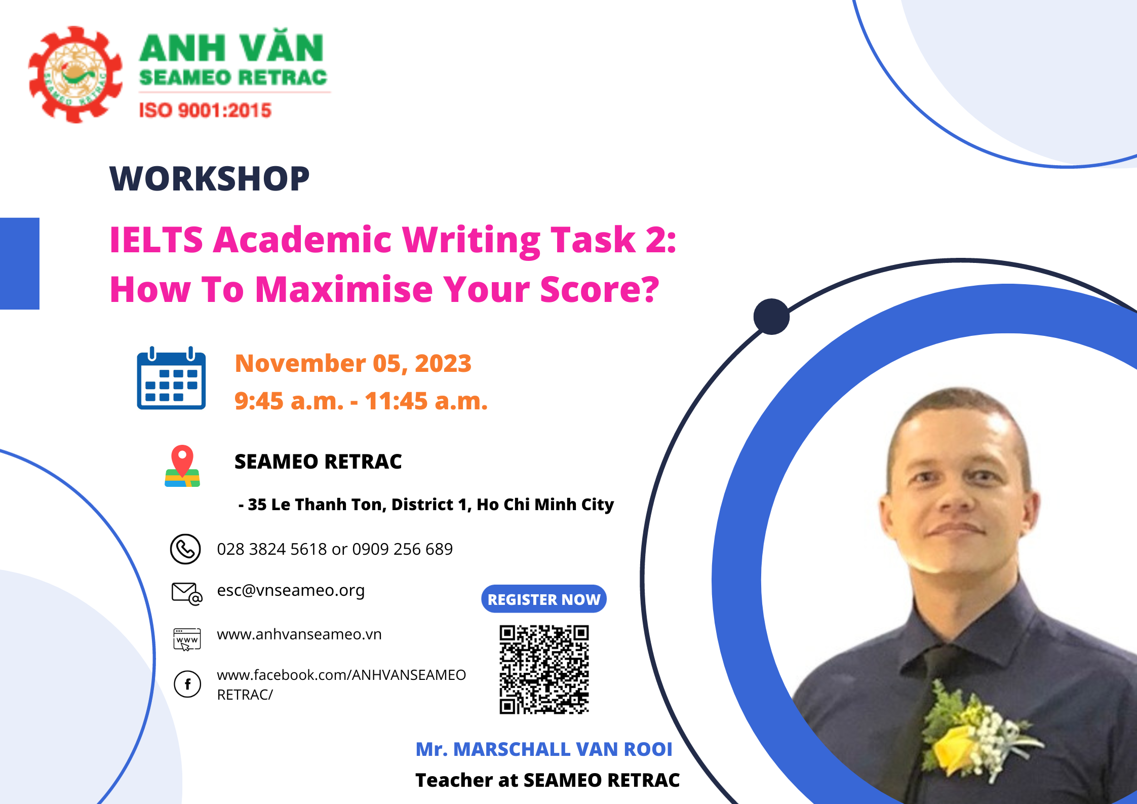 Buổi chia sẻ “IELTS Academic Writing Task 2: How To Maximise Your Score?”