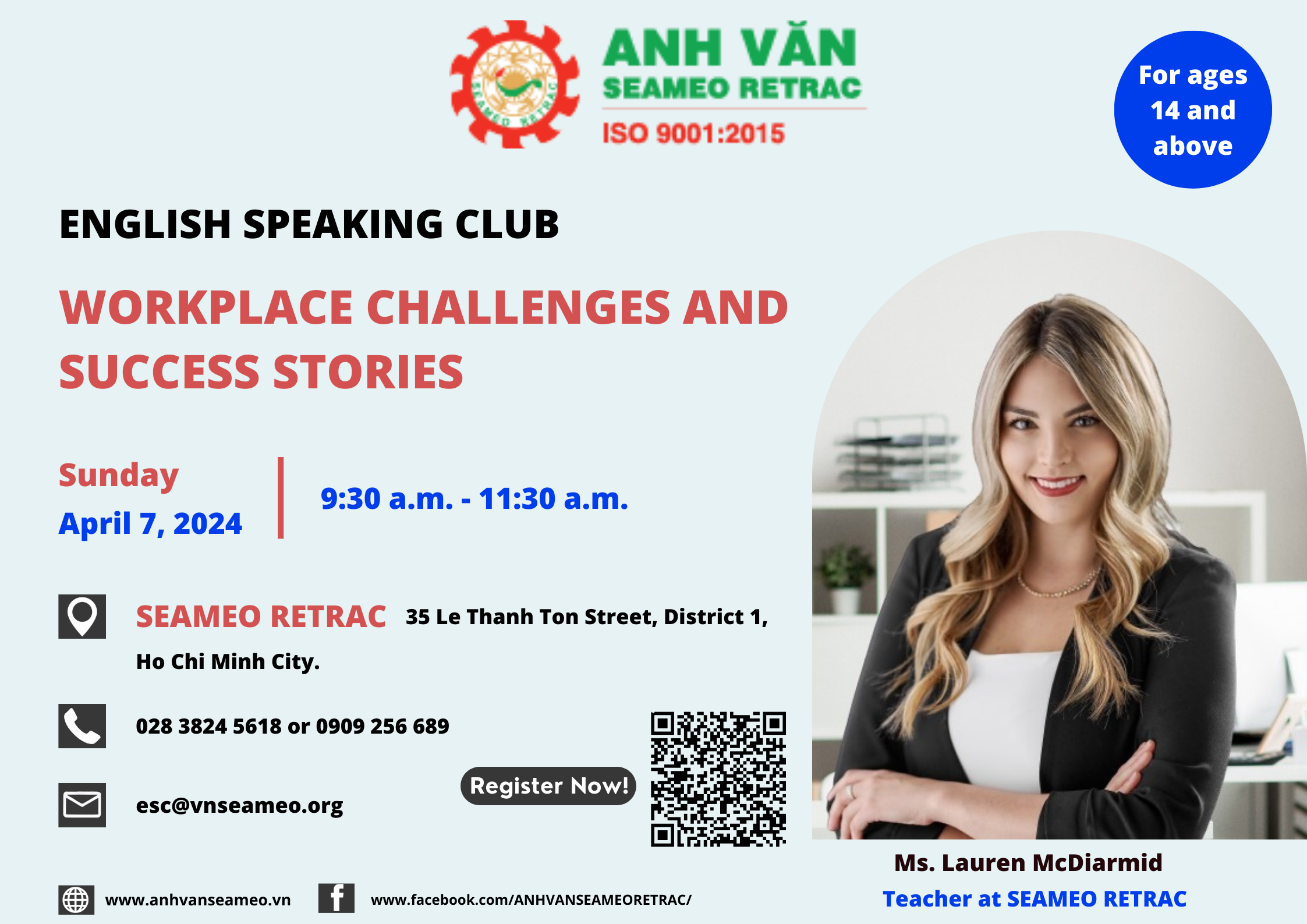 English Speaking Club: Topic: “Workplace Challenges and Success Stories”