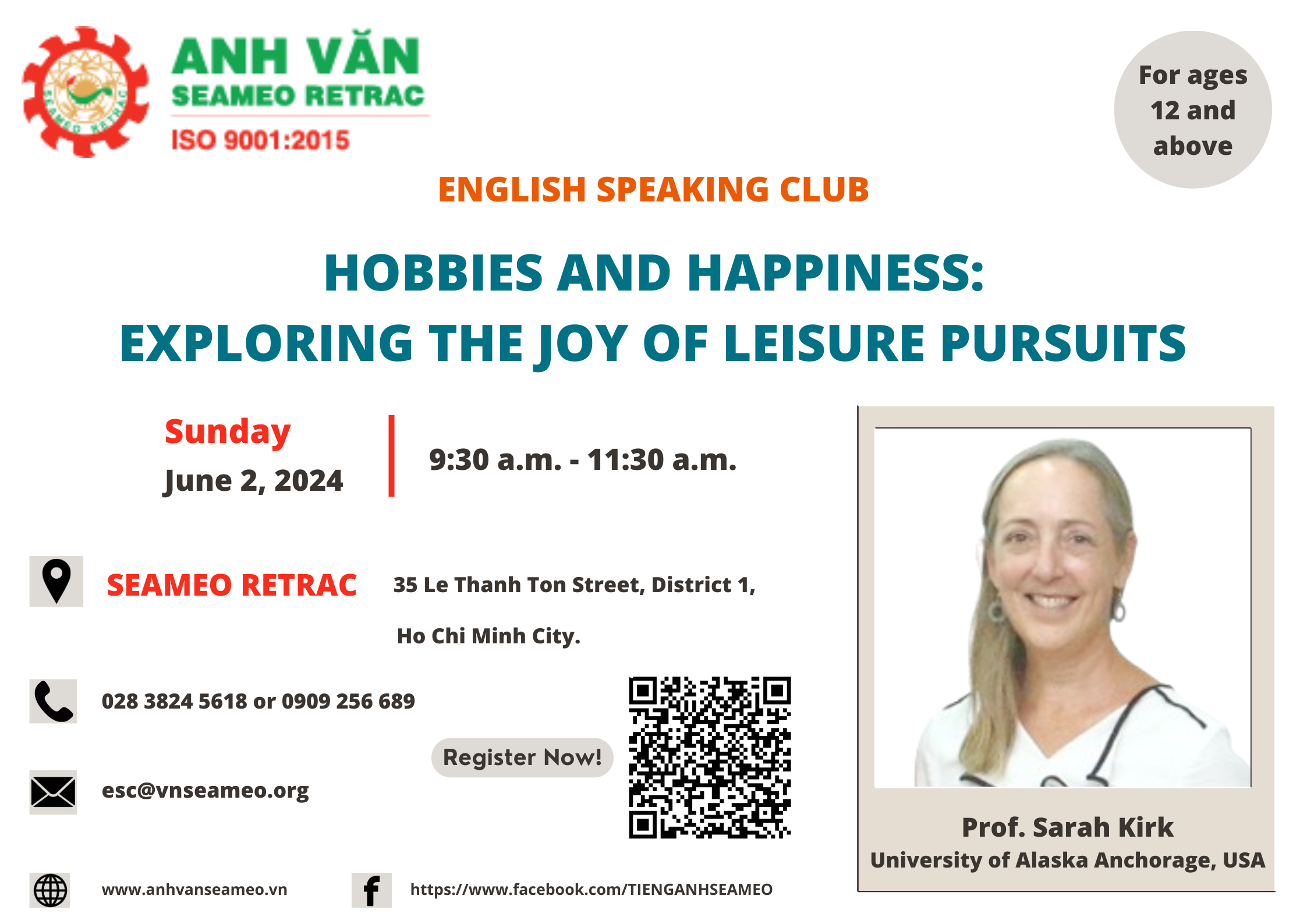 English Speaking Club: Topic: “Hobbies and Happiness: Exploring the Joy of Leisure Pursuits”