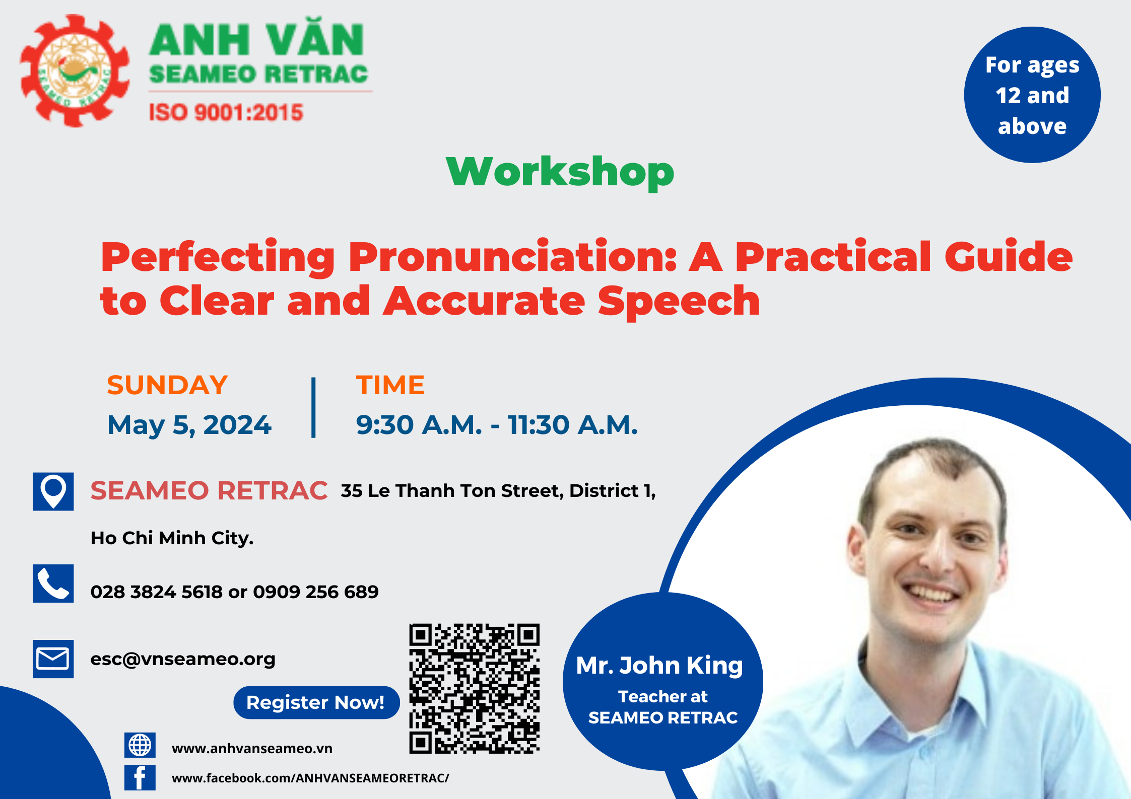 Workshop: “Perfecting Pronunciation: A Practical Guide to Clear and Accurate Speech”