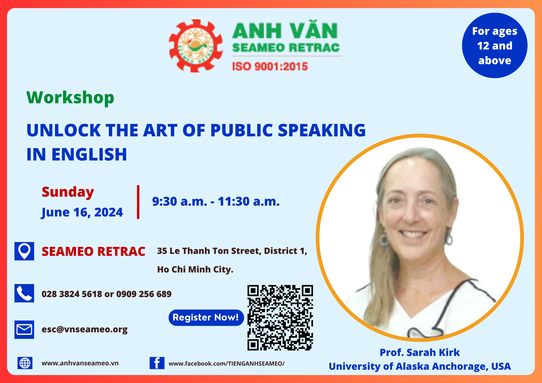 Workshop “Unlock the Art of Public Speaking in English”